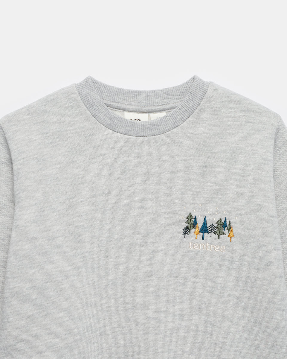 Gray Kids Graphic Crew Neck Sweatshirt