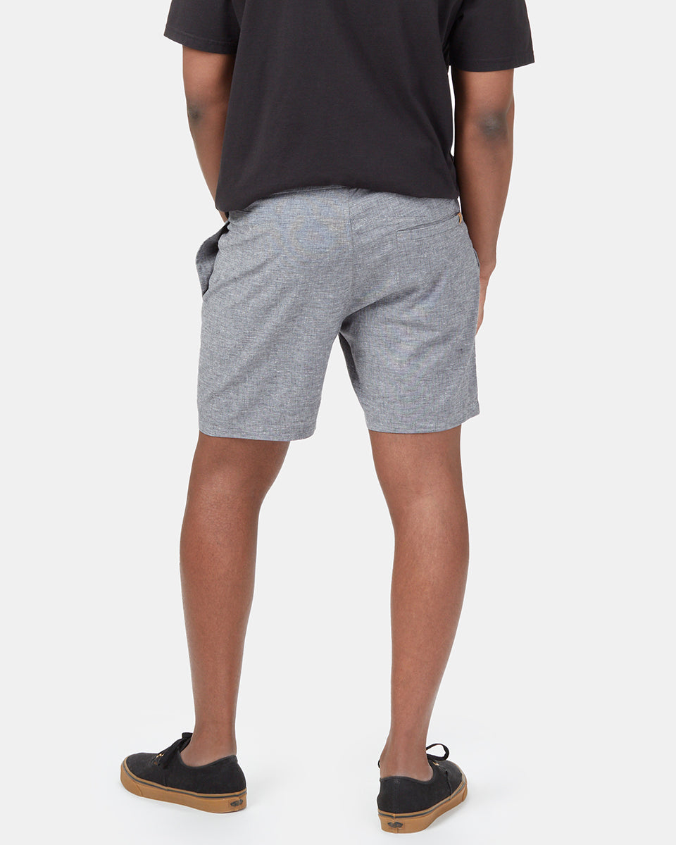 Gray Men's Casual Hemp Shorts