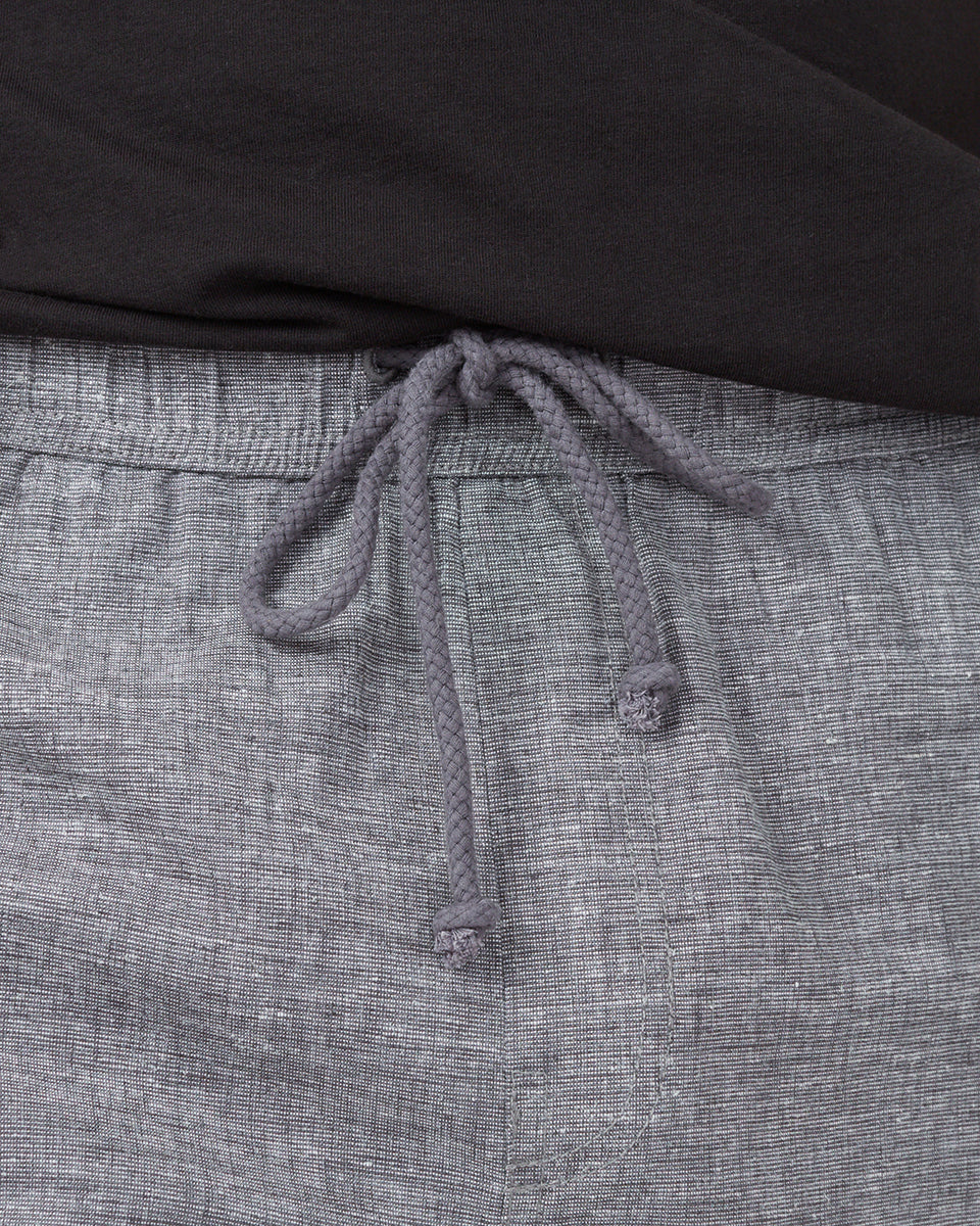 Gray Men's Casual Hemp Shorts