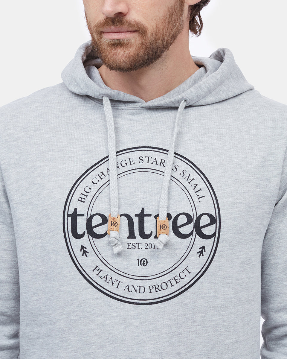 Gray Men's Eco-Friendly Pullover Hoodie