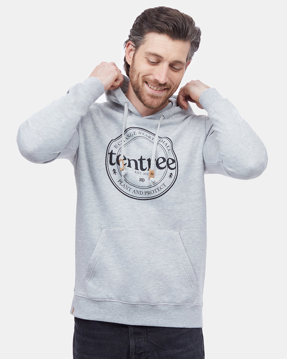 Gray Men's Eco-Friendly Pullover Hoodie