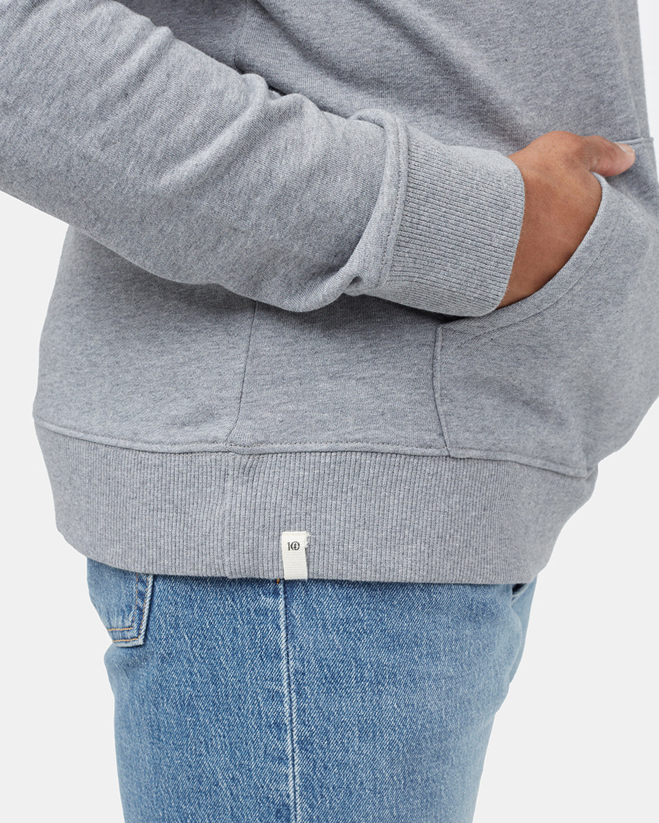 Gray Men's Organic Cotton Pullover Hoodie