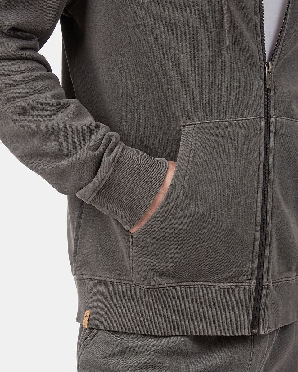 Gray Men's Organic Cotton Zip Up Hoodie