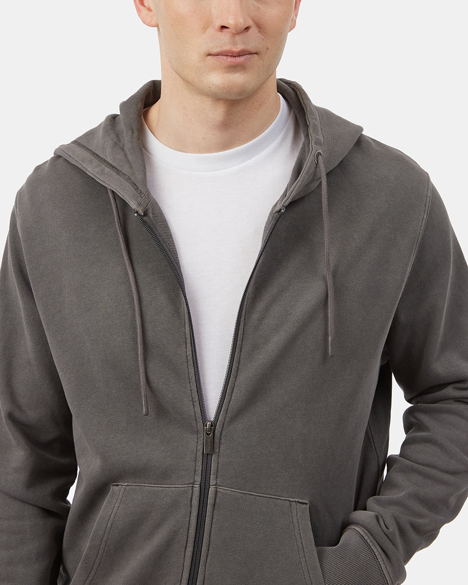 Gray Men's Organic Cotton Zip Up Hoodie