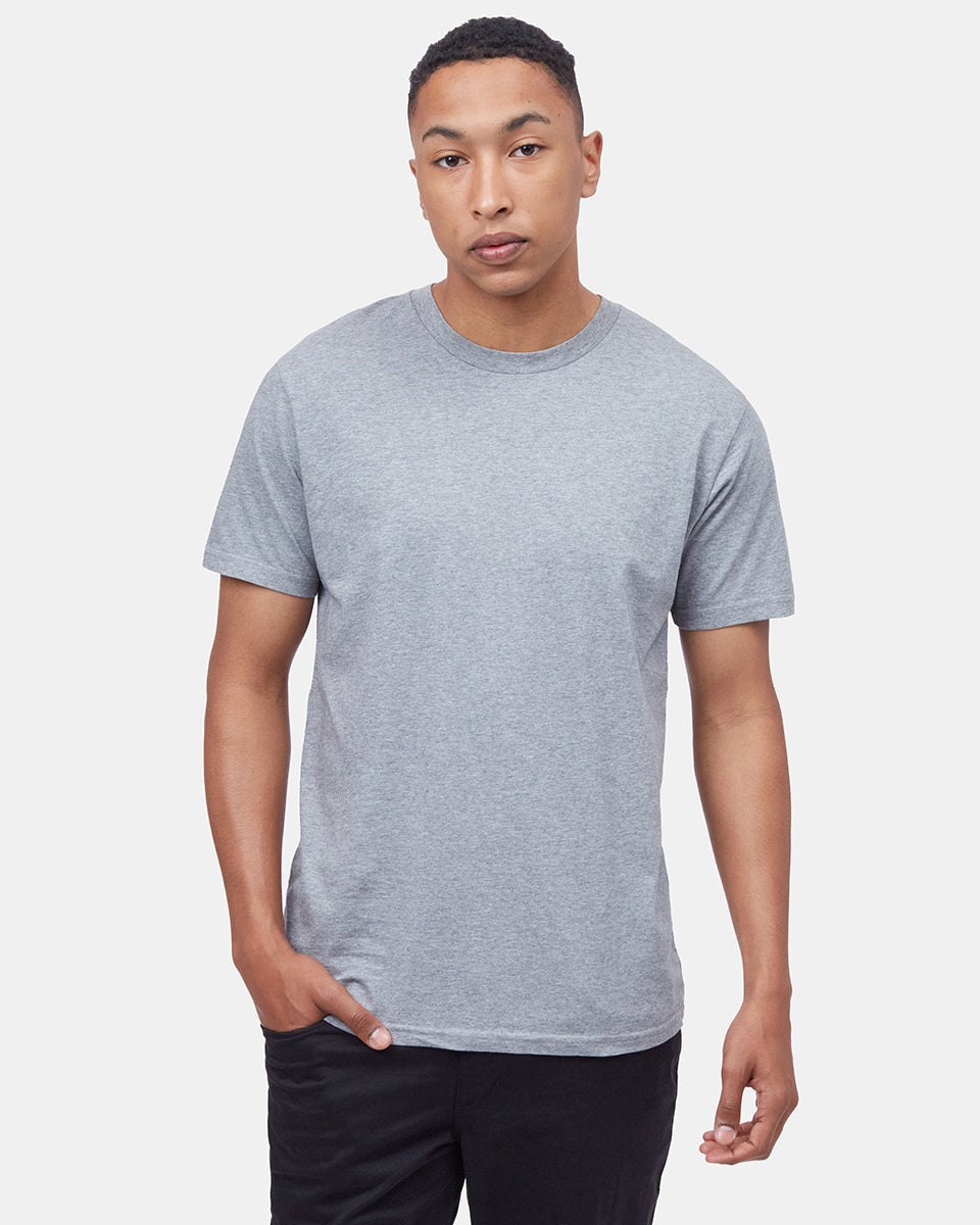 Gray Organic Cotton Crew Neck T-Shirt