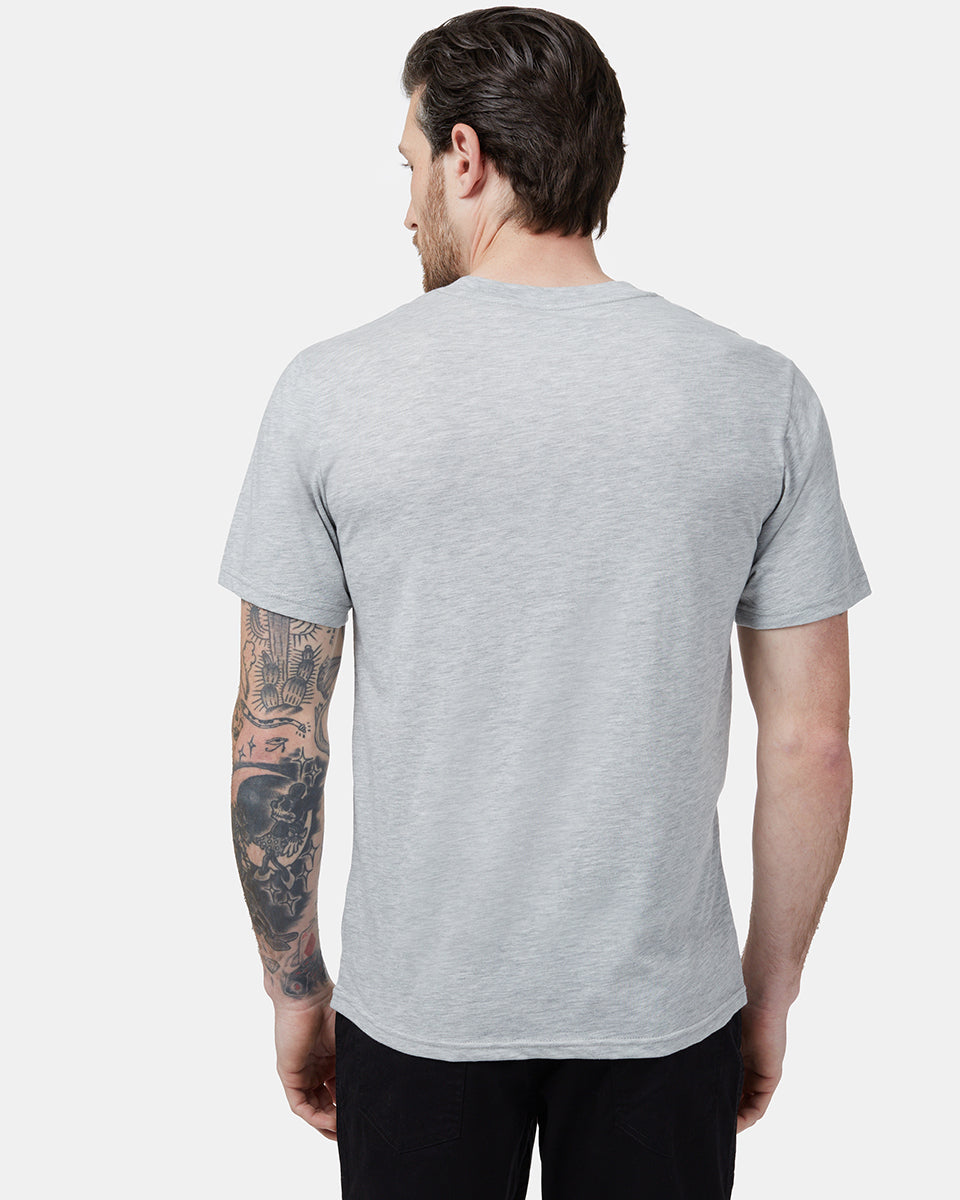 Gray V-Neck Short Sleeve T-Shirt
