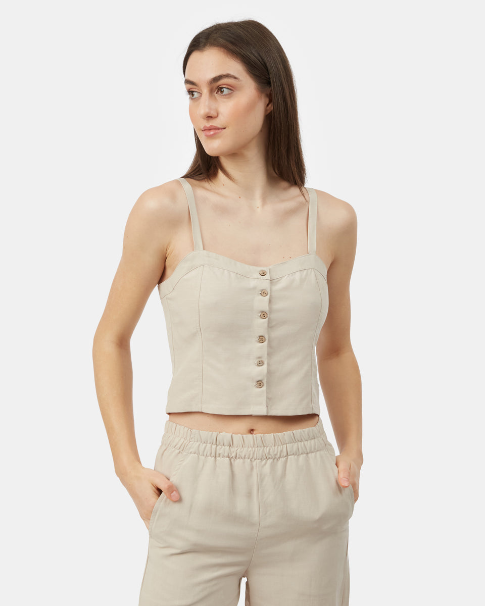 Gray Women's Button-Up Tank Top