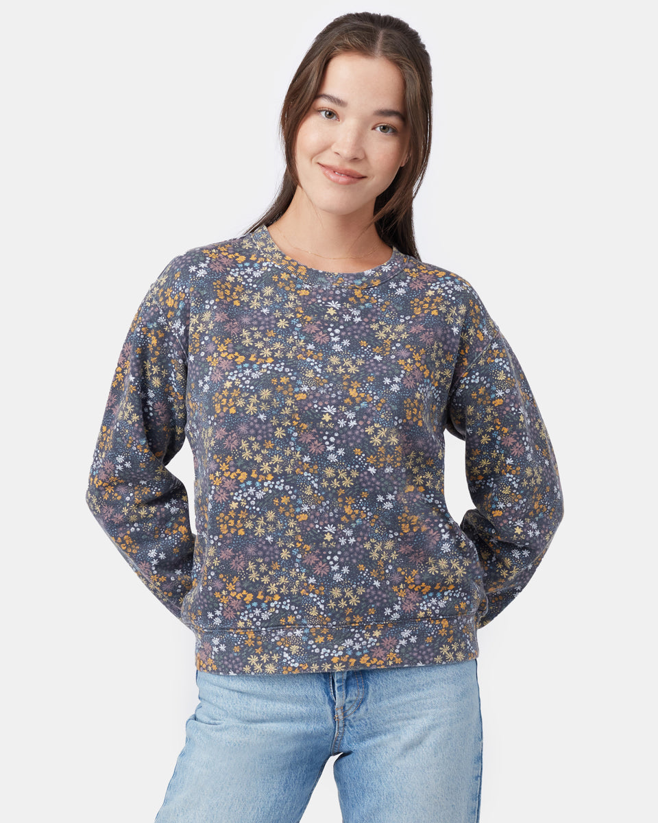 Gray Women's Graphic Crew Neck Sweatshirt