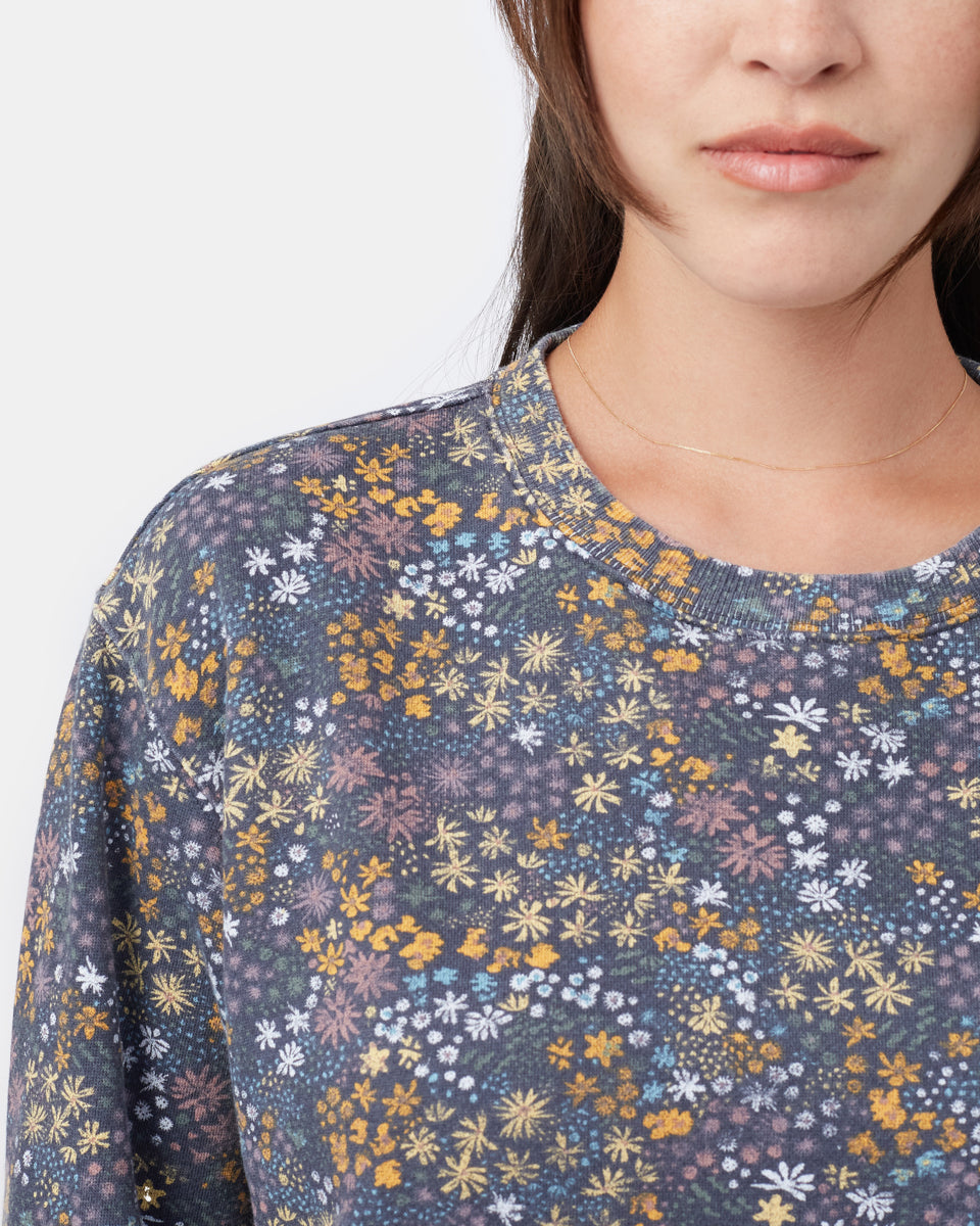 Gray Women's Graphic Crew Neck Sweatshirt