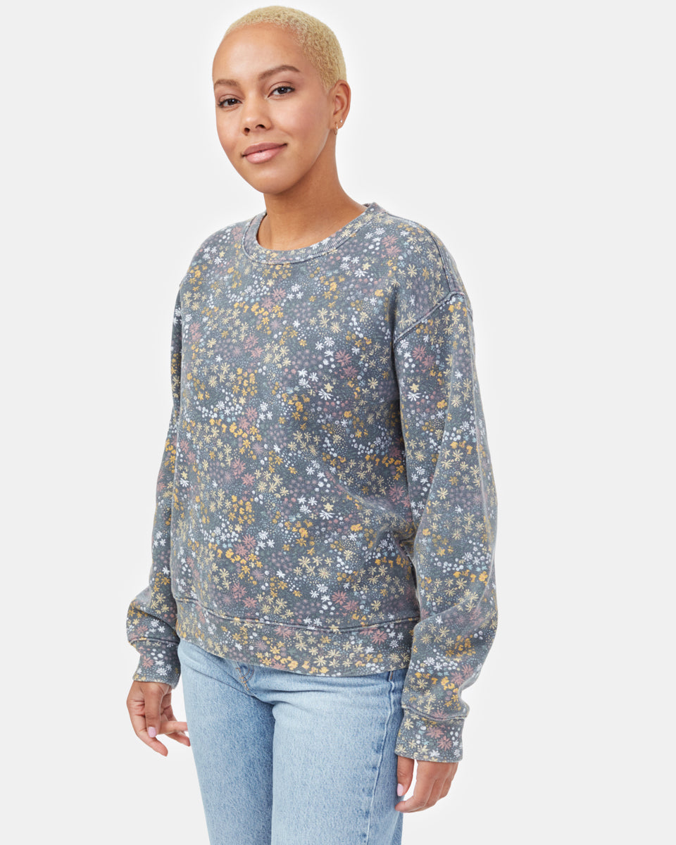 Gray Women's Graphic Crew Neck Sweatshirt