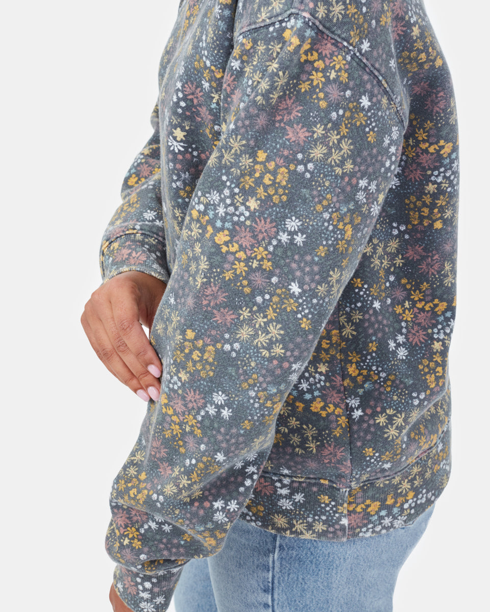 Gray Women's Graphic Crew Neck Sweatshirt