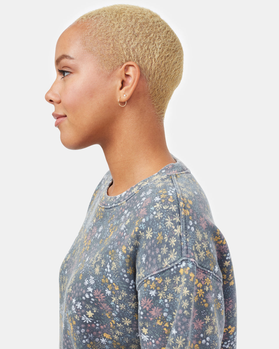 Gray Women's Graphic Crew Neck Sweatshirt