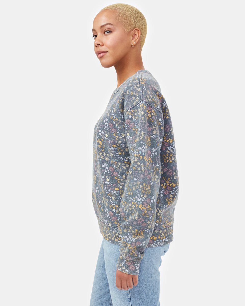 Gray Women's Graphic Crew Neck Sweatshirt