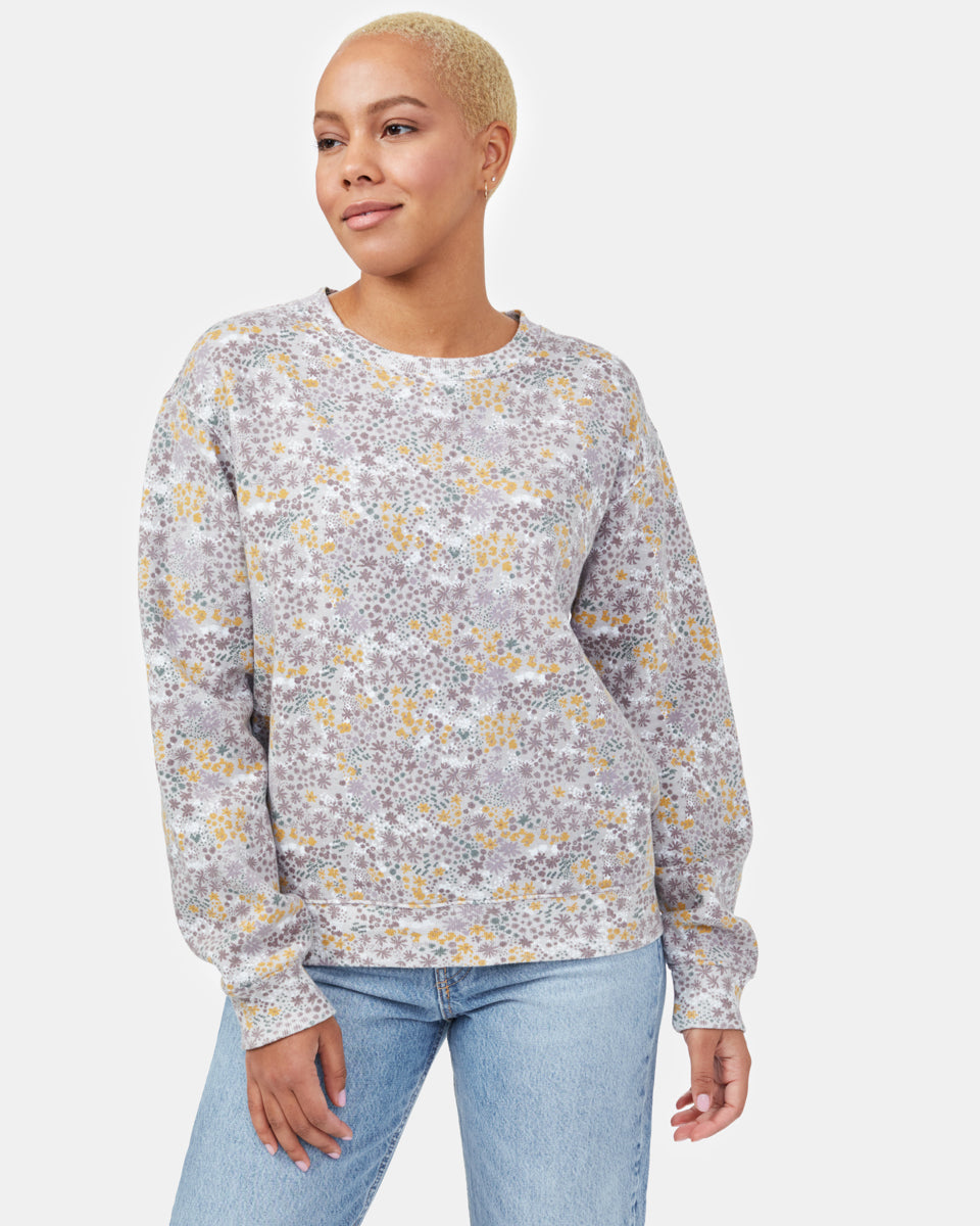 Gray Women's Graphic Crew Neck Sweatshirt