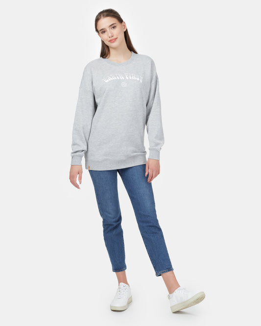 Gray Women's Graphic Eco-Friendly Pullover