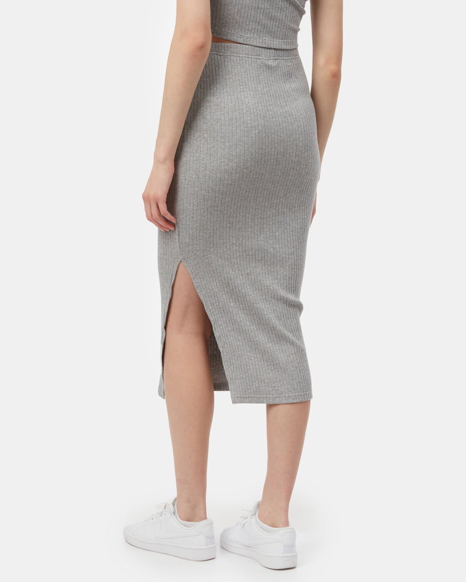 Gray Women's High-Rise Midi Skirt