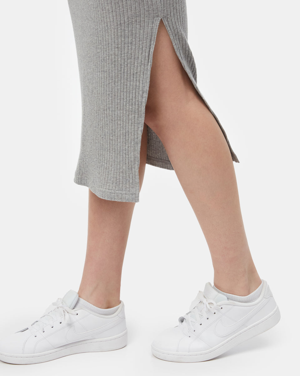 Gray Women's High-Rise Midi Skirt