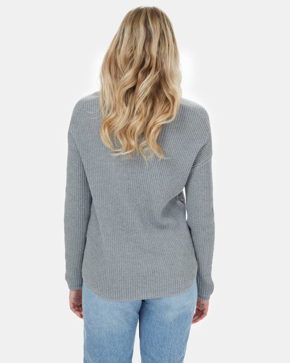 Gray Women's Lightweight Knit Sweater