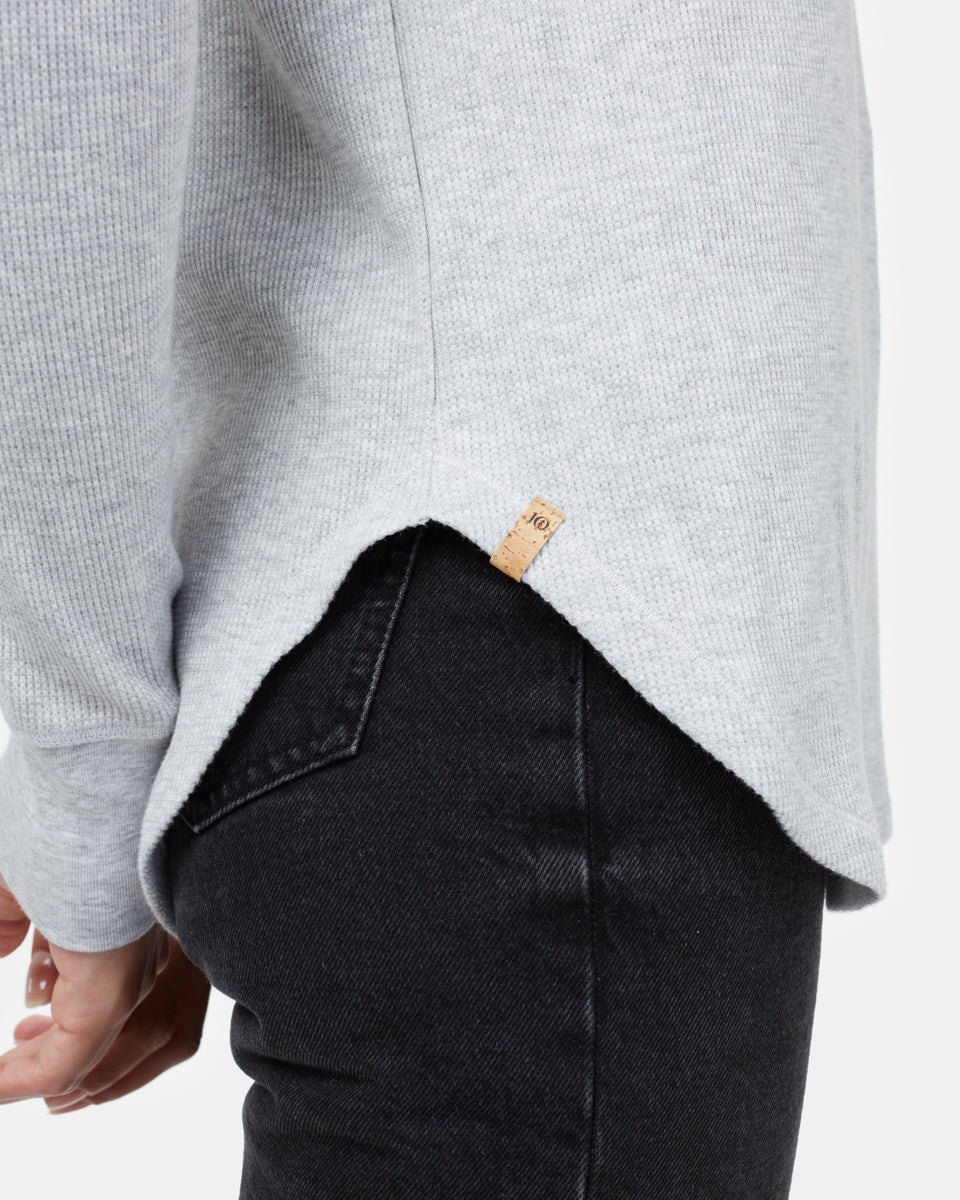 Gray Women's Waffle Knit Longsleeve Top