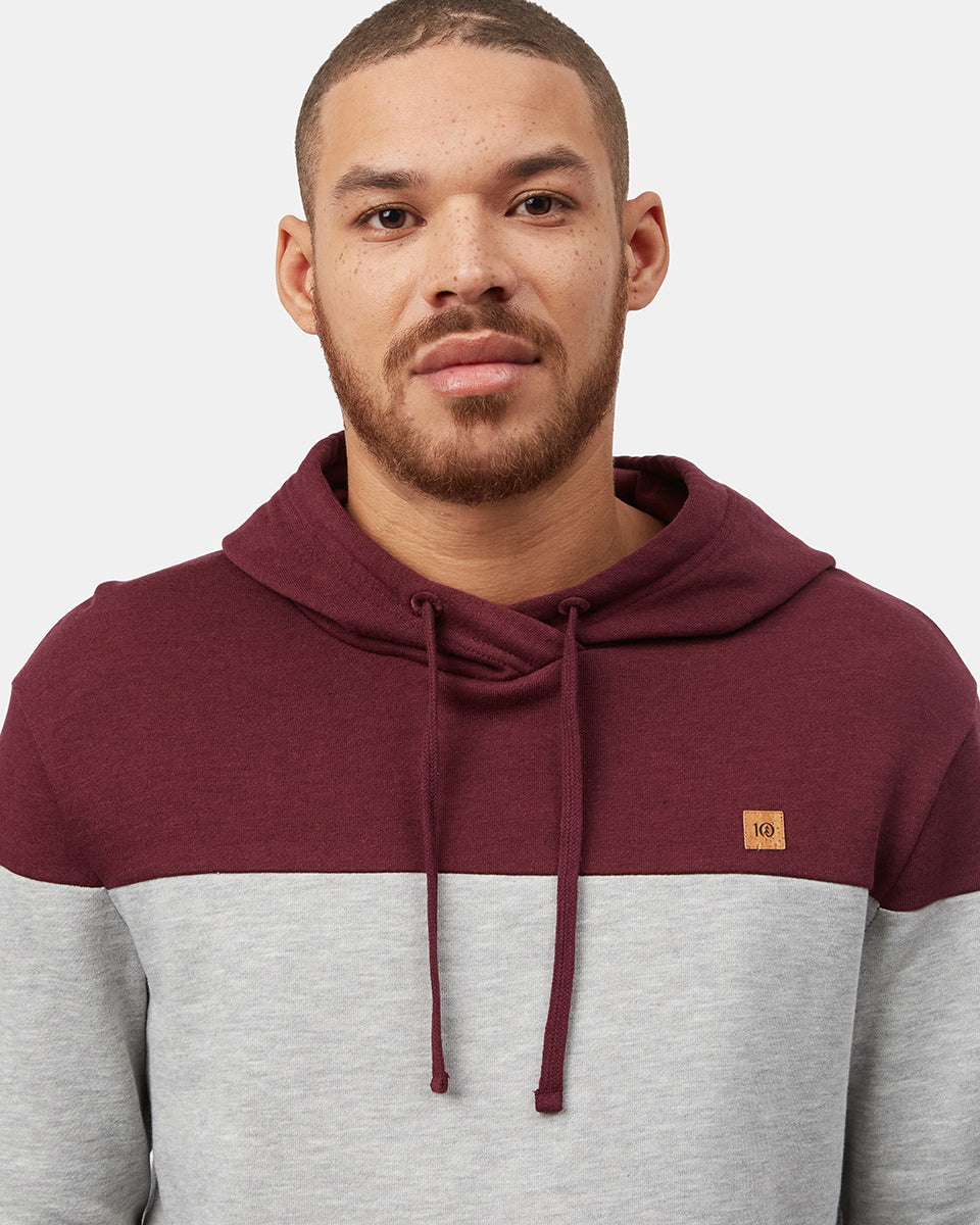 Gray,Purple Men's Stripe Pullover Hoodie