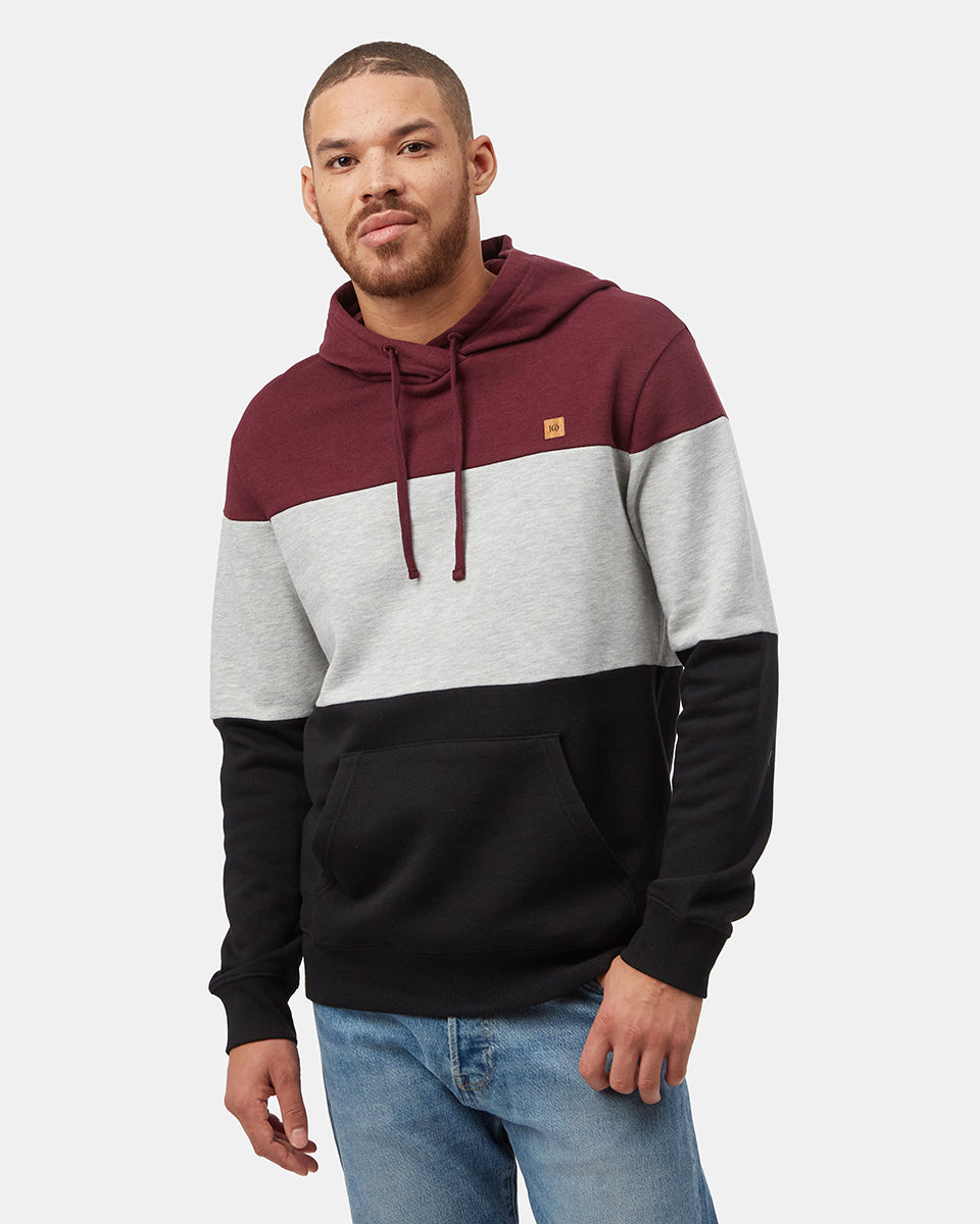Gray,Purple Men's Stripe Pullover Hoodie