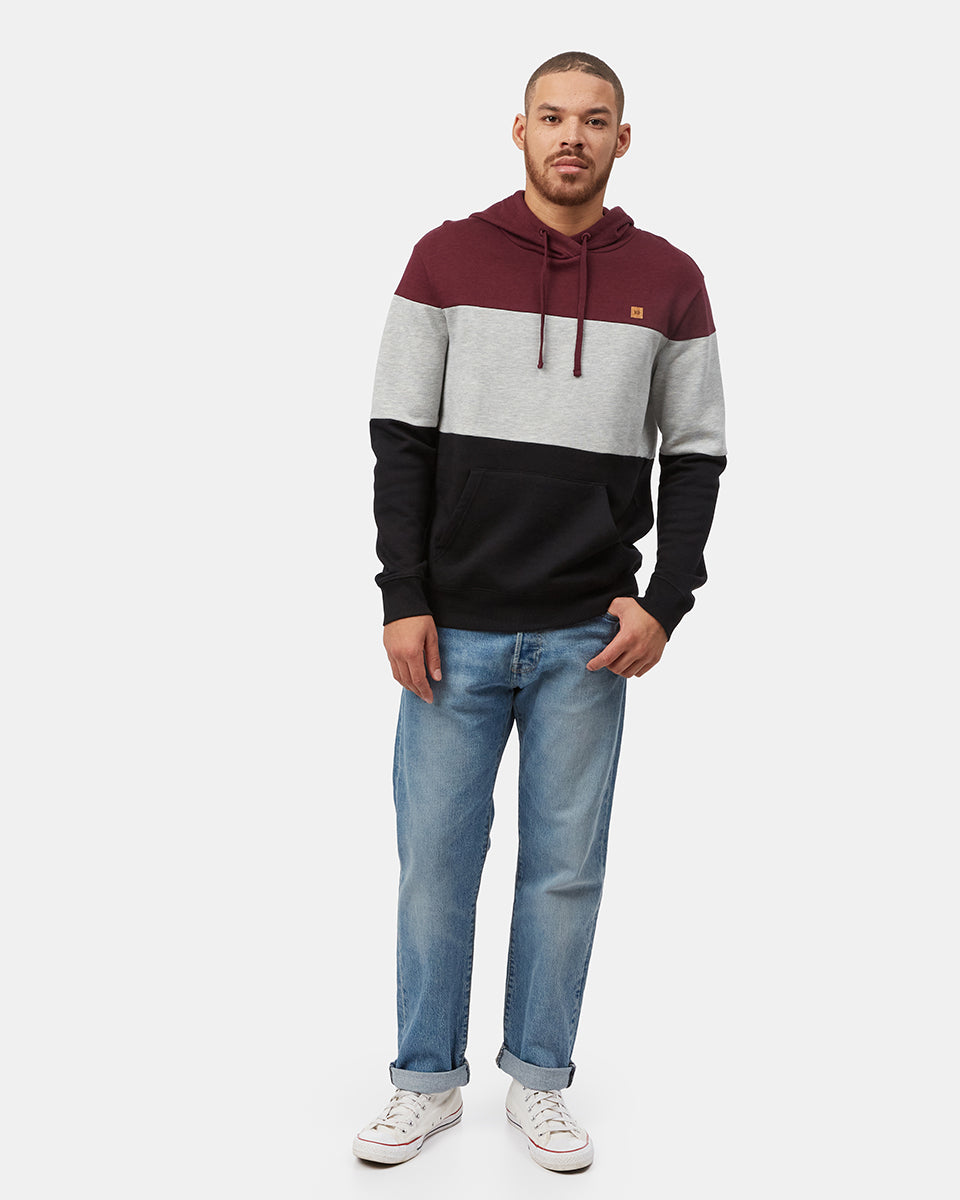 Gray,Purple Men's Stripe Pullover Hoodie