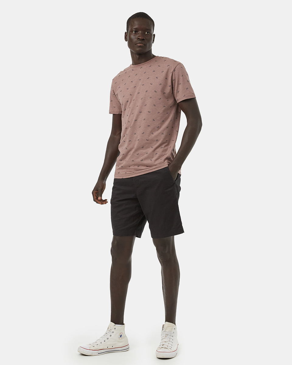 Gray,Purple Organic Cotton Crew Neck Tee