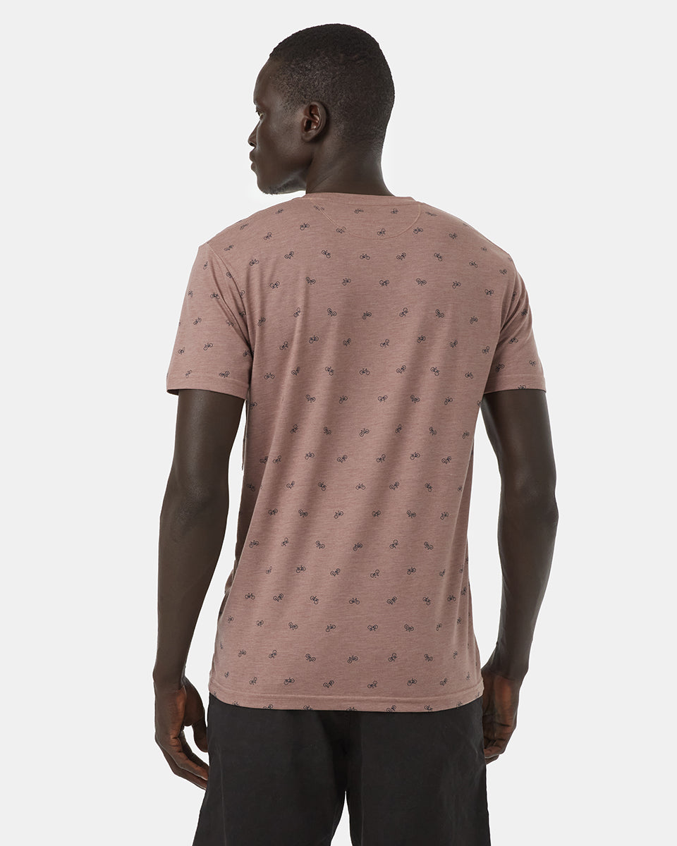 Gray,Purple Organic Cotton Crew Neck Tee