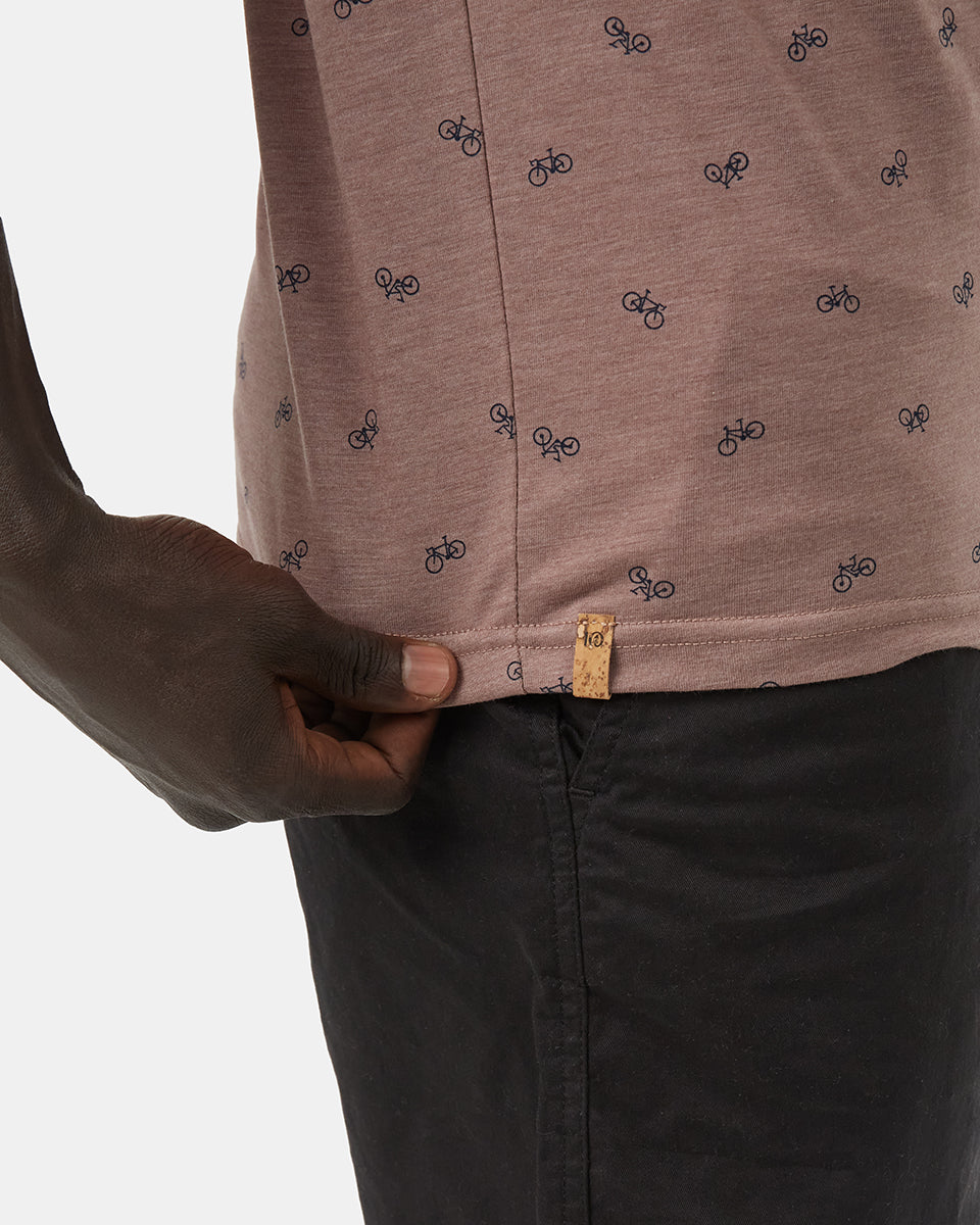 Gray,Purple Organic Cotton Crew Neck Tee