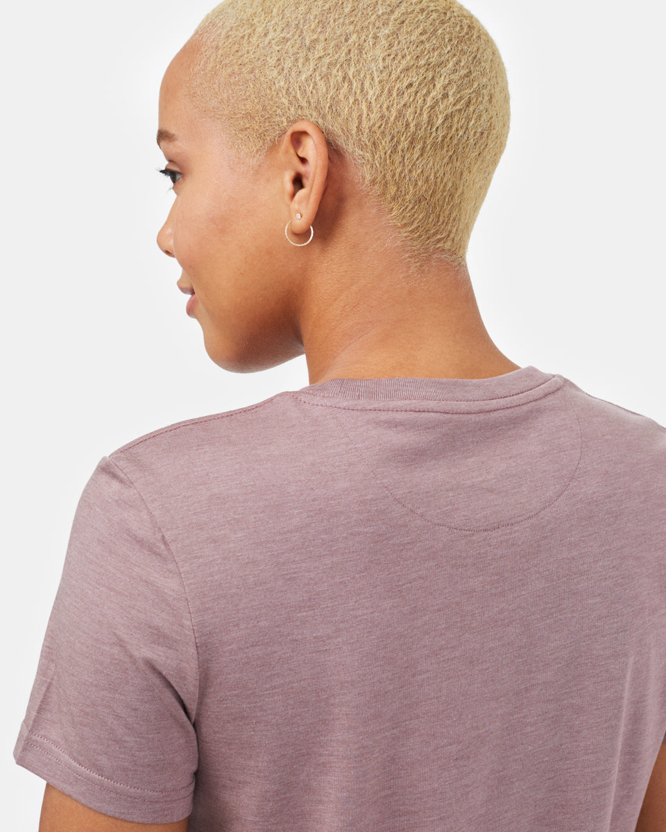 Gray,Purple Recycled Polyester Crew Neck T-Shirt