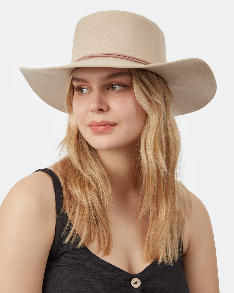 Gray,White Recycled Wool Fedora Hat