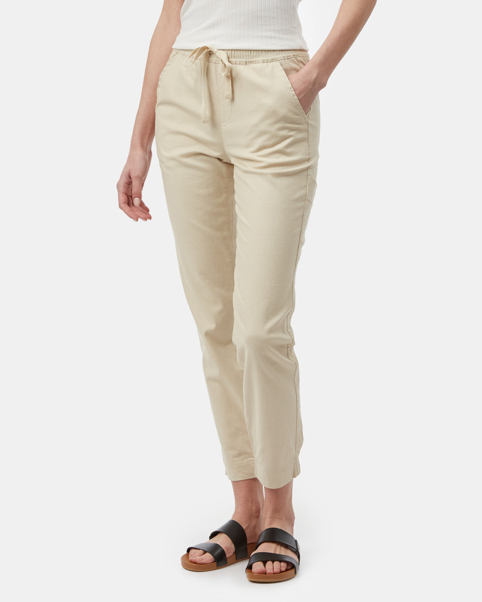 Gray,White Women's Hemp Trousers