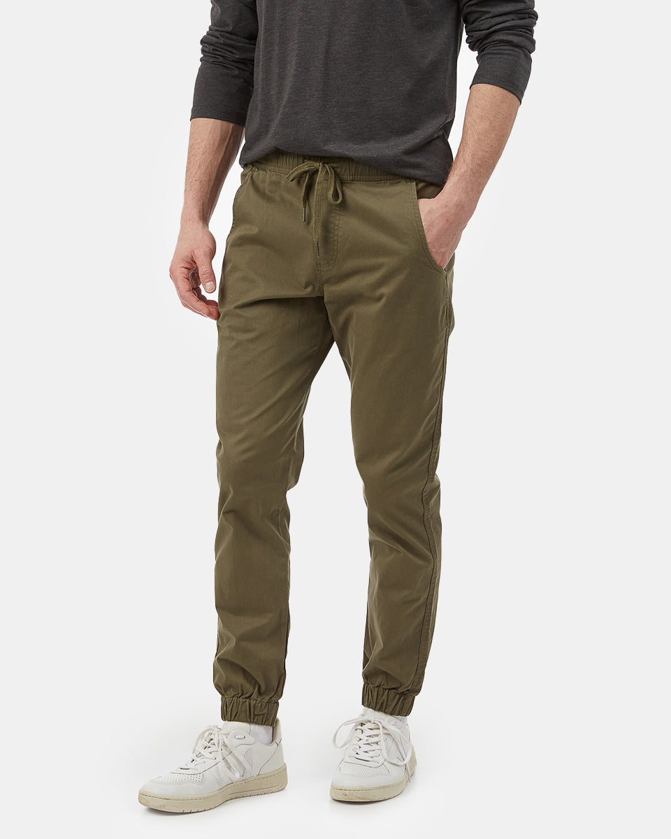 Green Men's Twill Joggers