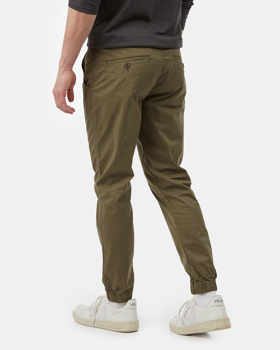 Green Men's Twill Joggers