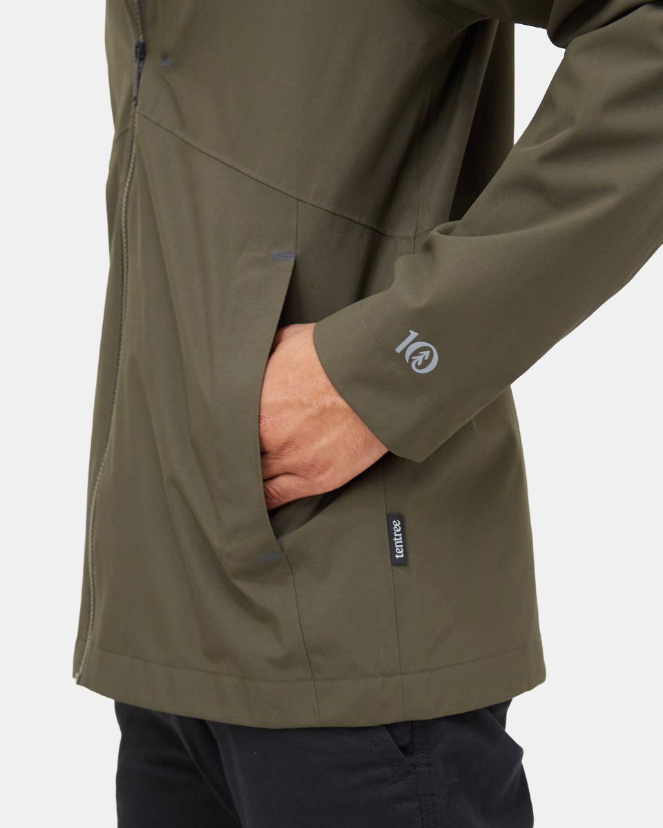 Green Men's Waterproof Rain Jacket