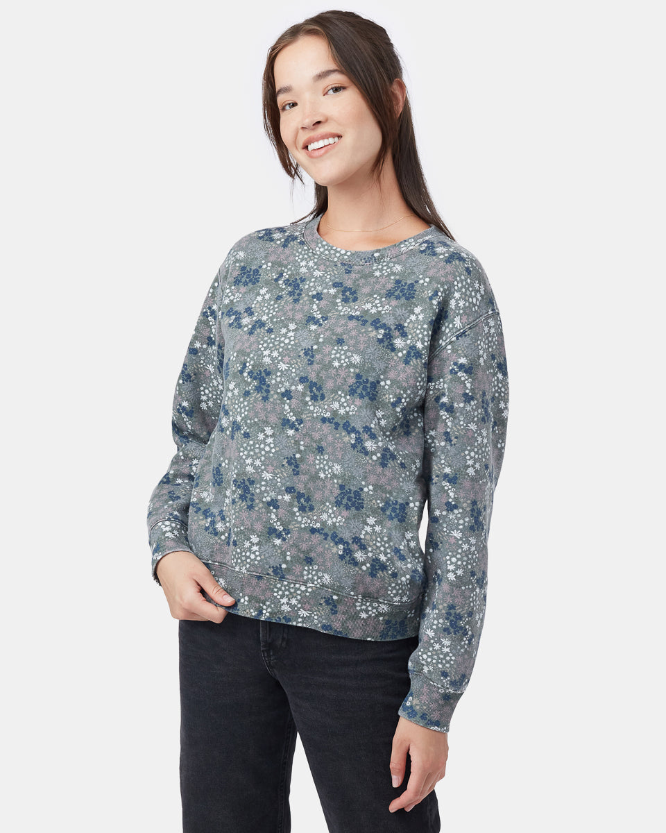 Green Women's Graphic Crew Neck Sweatshirt