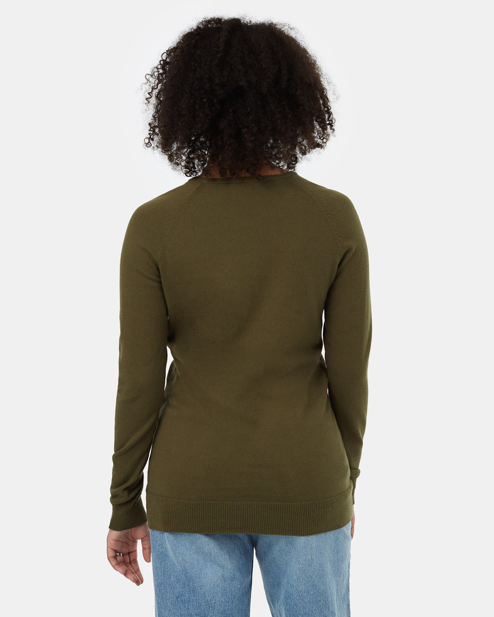 Green Women's Longsleeve Crossover Jumper