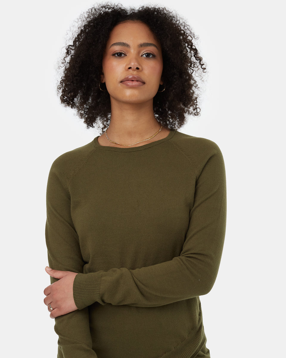 Green Women's Longsleeve Crossover Jumper