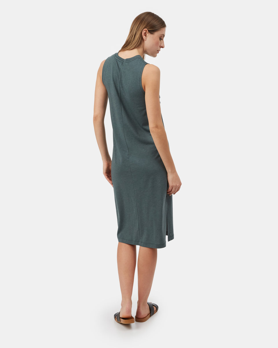 Green Women's Mid-Length Slit Dress