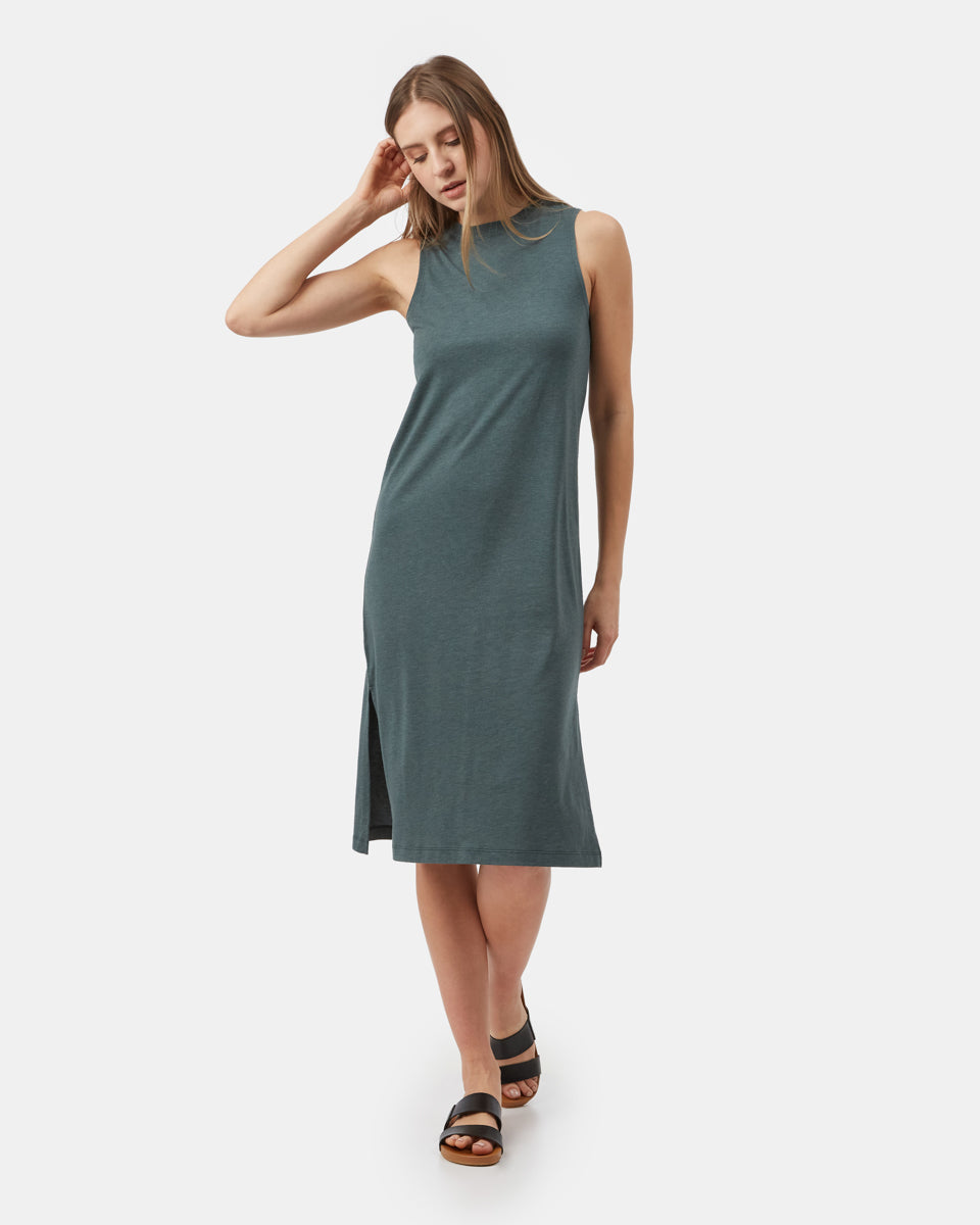Green Women's Mid-Length Slit Dress