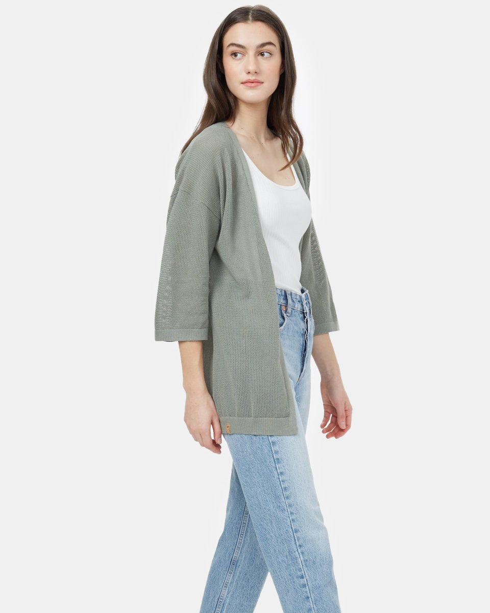 Green Women's Organic Cotton Knit Cardigan