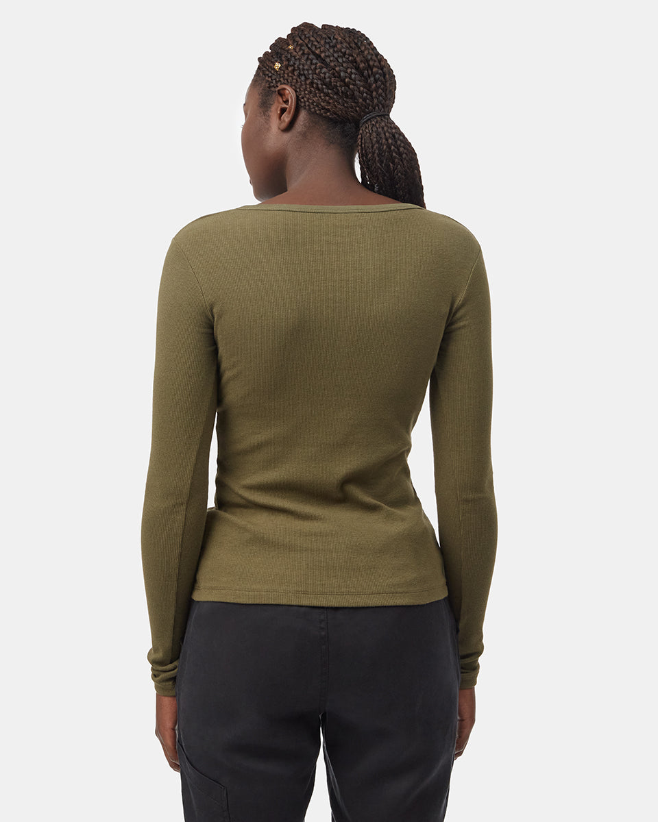 Green Women's Eco-Friendly V-Neck Top