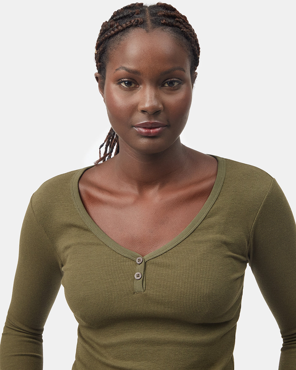 Green Women's Eco-Friendly V-Neck Top