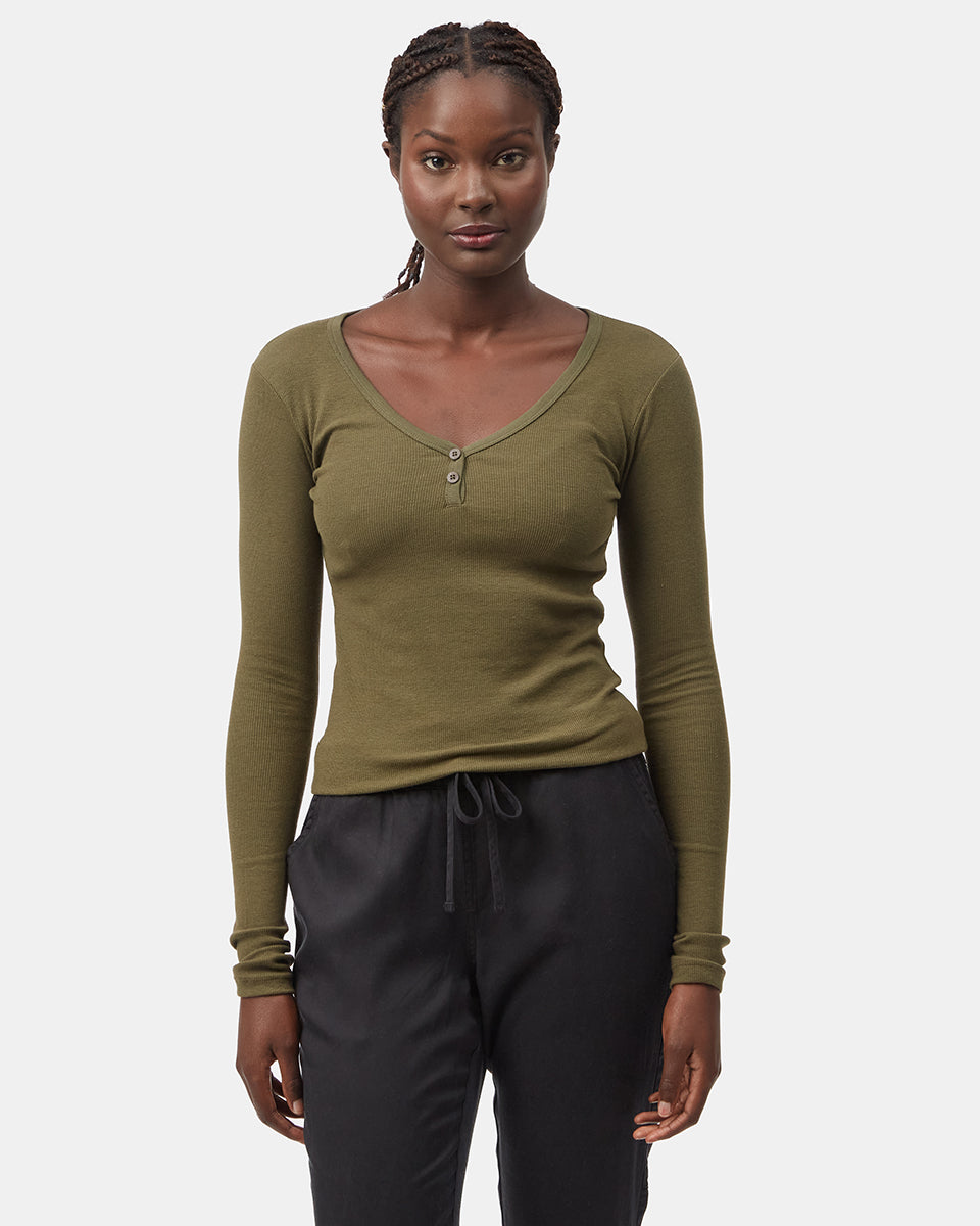 Green Women's Eco-Friendly V-Neck Top