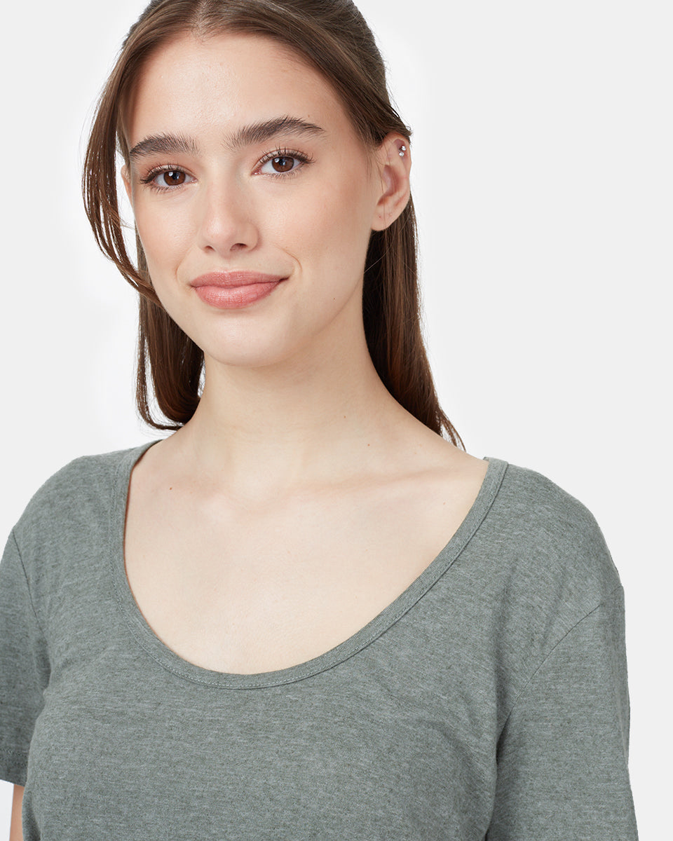 Green-Womens-Hemp-Scoop-Neck-Top