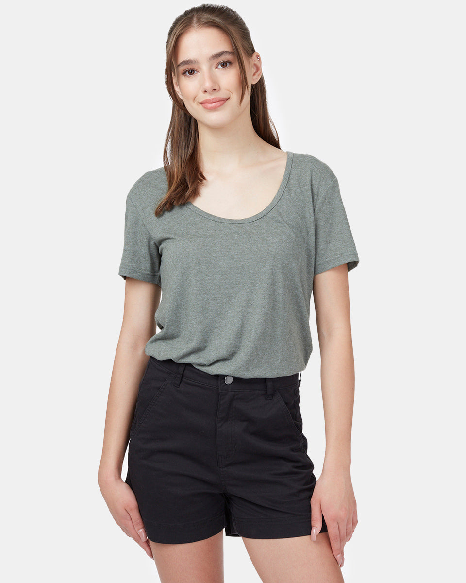 Green-Womens-Hemp-Scoop-Neck-Top