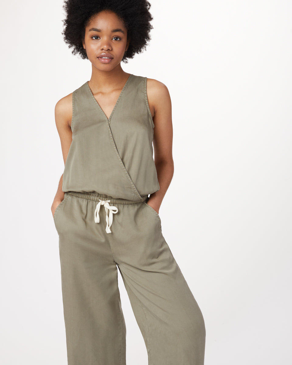 Green-Womens-Lightweight-Tencel-Jumpsuit