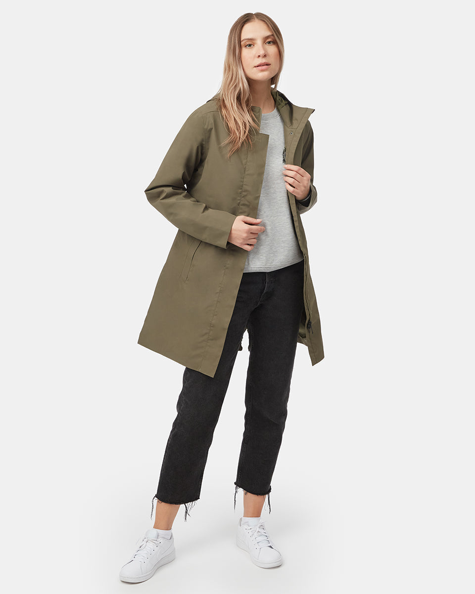 Green Women's Recycled Polyester Rain Jacket