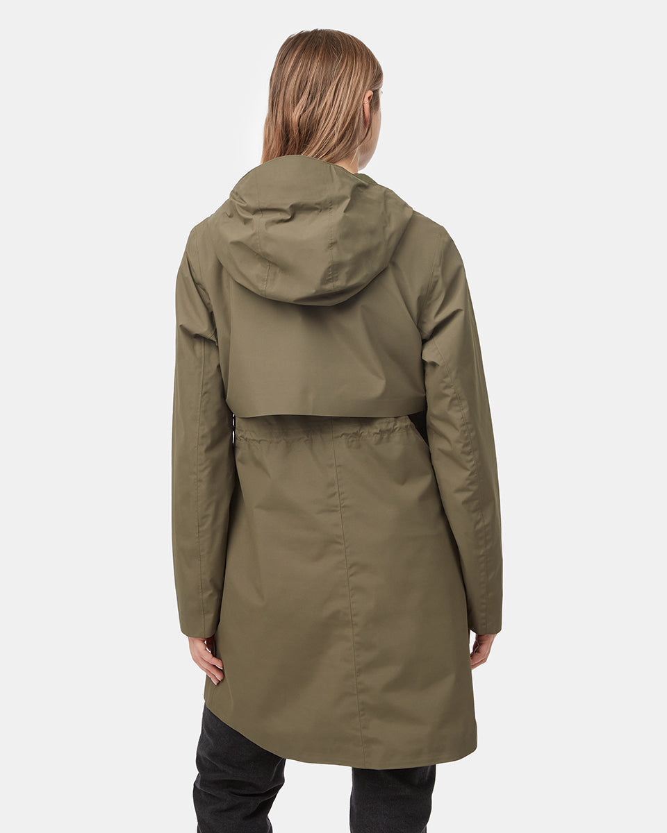 Green Women's Recycled Polyester Rain Jacket