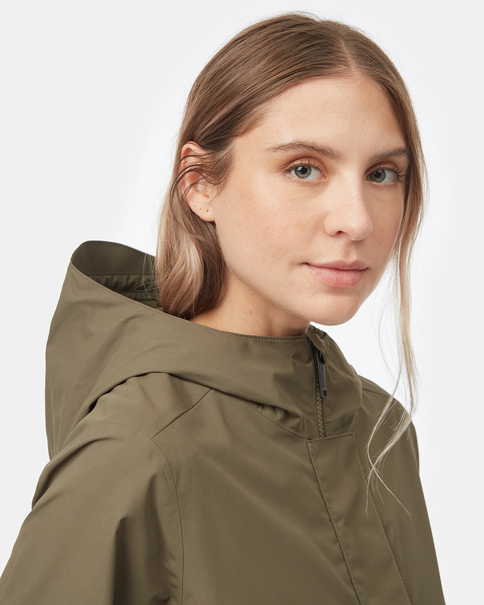 Green Women's Recycled Polyester Rain Jacket